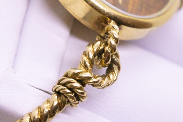 GUCCI 1960'S RARE RETRO 18 KT WRISTWATCH WITH GOLDEN TIGER EYE DIAL