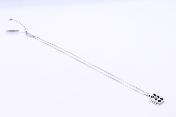 LUCA CARATI 18 KT WHITE GOLD DIAMONDS AND ONYX LARGE NECKLACE