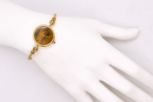 GUCCI 1960'S RARE RETRO 18 KT WRISTWATCH WITH GOLDEN TIGER EYE DIAL