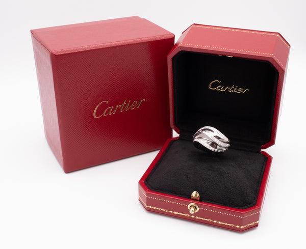 Cartier Paris Rare Nouberg Berg Ring Model 18Kt White Gold With 1.12 Cts VS Diamonds