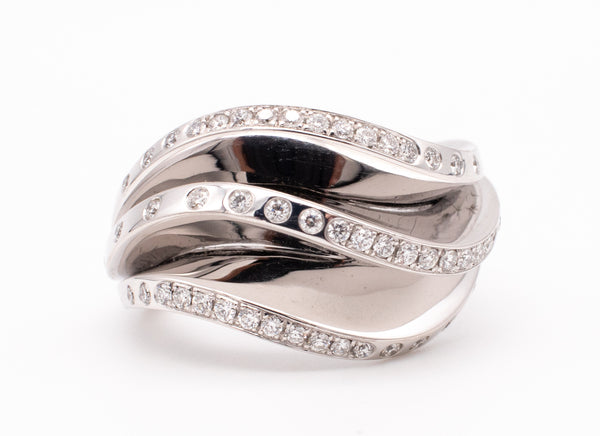 Cartier Paris Rare Nouberg Berg Ring Model 18Kt White Gold With 1.12 Cts VS Diamonds