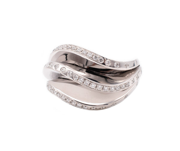 Cartier Paris Rare Nouberg Berg Ring Model 18Kt White Gold With 1.12 Cts VS Diamonds