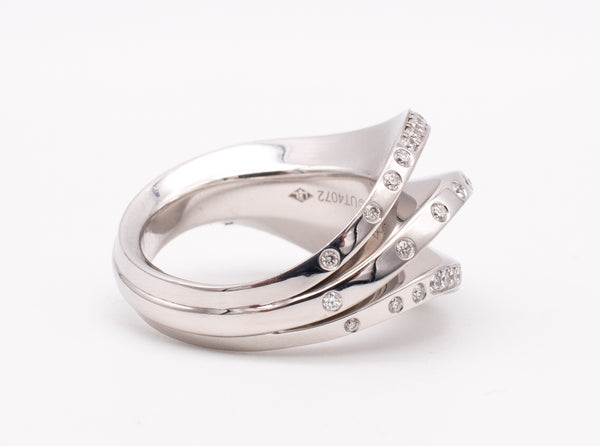 Cartier Paris Rare Nouberg Berg Ring Model 18Kt White Gold With 1.12 Cts VS Diamonds