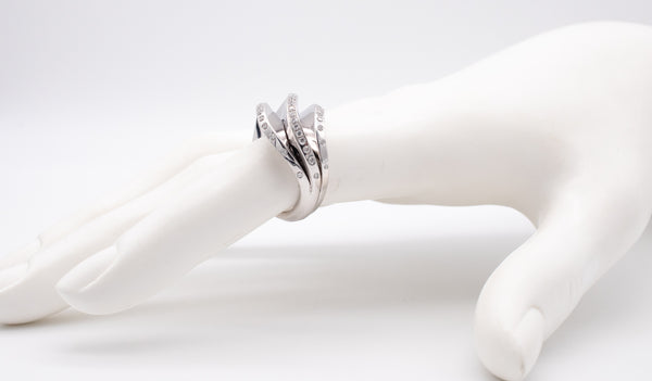 Cartier Paris Rare Nouberg Berg Ring Model 18Kt White Gold With 1.12 Cts VS Diamonds