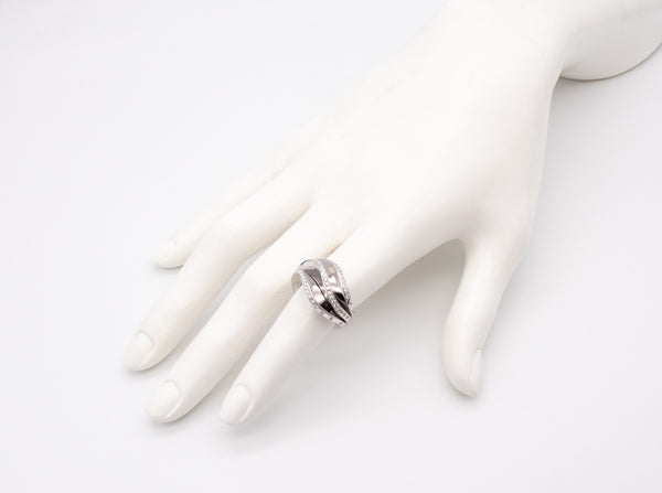 Cartier Paris Rare Nouberg Berg Ring Model 18Kt White Gold With 1.12 Cts VS Diamonds