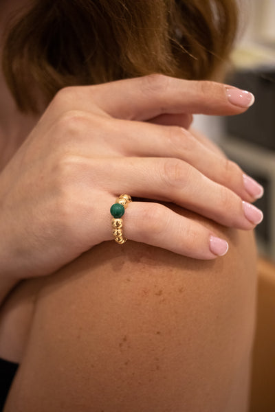 VAN CLEEF & ARPELS VCA PERLEE COLLECTION MALACHITE 18 KT RING