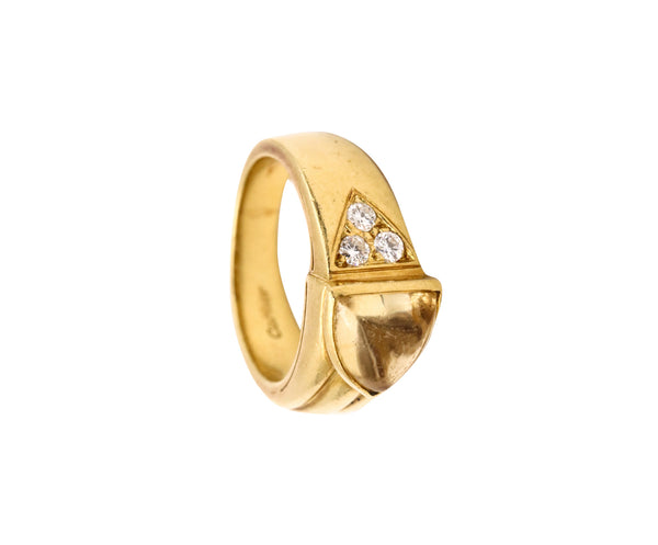 Cartier Vintage Ring In 18Kt Gold With 1.78 Ctw In VS Diamonds And Citrine