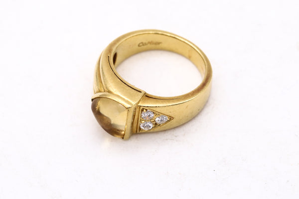 Cartier Vintage Ring In 18Kt Gold With 1.78 Ctw In VS Diamonds And Citrine