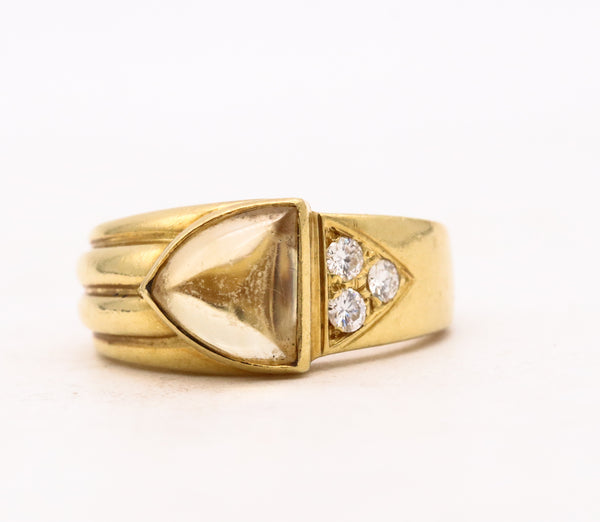 Cartier Vintage Ring In 18Kt Gold With 1.78 Ctw In VS Diamonds And Citrine