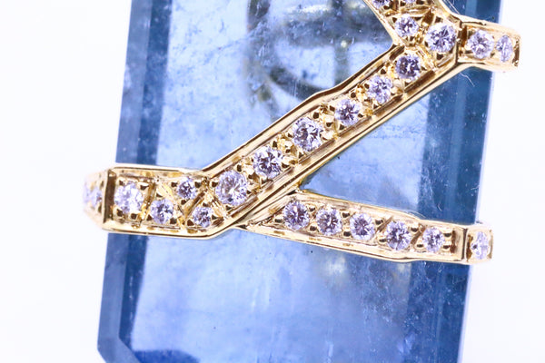 PAUL BINDER SWISS GIA CERTIFIED 77.9 CARATS AQUAMARINES & DIAMONDS 18 KT EARRINGS