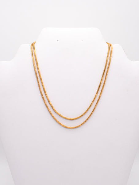 HAMMERED HAND MADE ORIENTAL MIDDLE EAST LONG CHAIN IN 22 KT GOLD