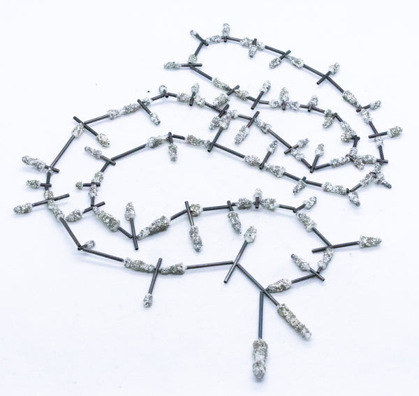 IRO KASKANI STERLING SILVER SAUTOIR NECKLACE WITH WHITE POWDER ENAMEL