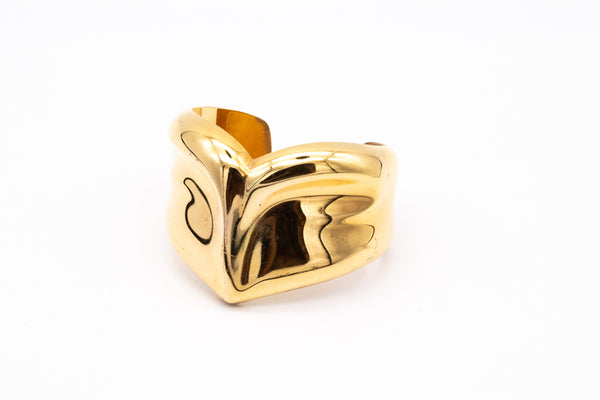 TIFFANY & CO. 1979 BY ELSA PERETTI ABSTRACT CUFF BRACELET IN 18 KT GOLD VERMEIL