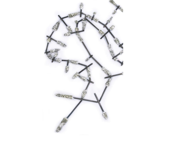 IRO KASKANI STERLING SILVER SAUTOIR NECKLACE WITH WHITE POWDER ENAMEL