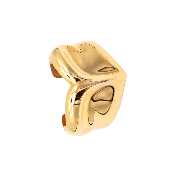 TIFFANY & CO. 1979 BY ELSA PERETTI ABSTRACT CUFF BRACELET IN 18 KT GOLD VERMEIL