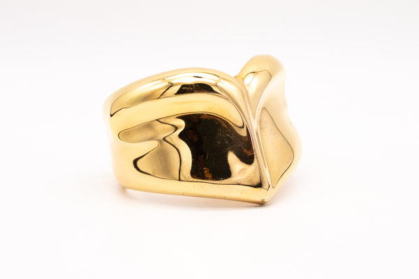 TIFFANY & CO. 1979 BY ELSA PERETTI ABSTRACT CUFF BRACELET IN 18 KT GOLD VERMEIL