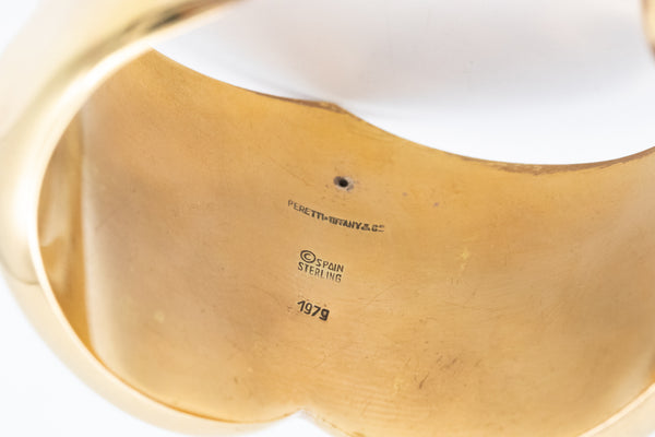 TIFFANY & CO. 1979 BY ELSA PERETTI ABSTRACT CUFF BRACELET IN 18 KT GOLD VERMEIL