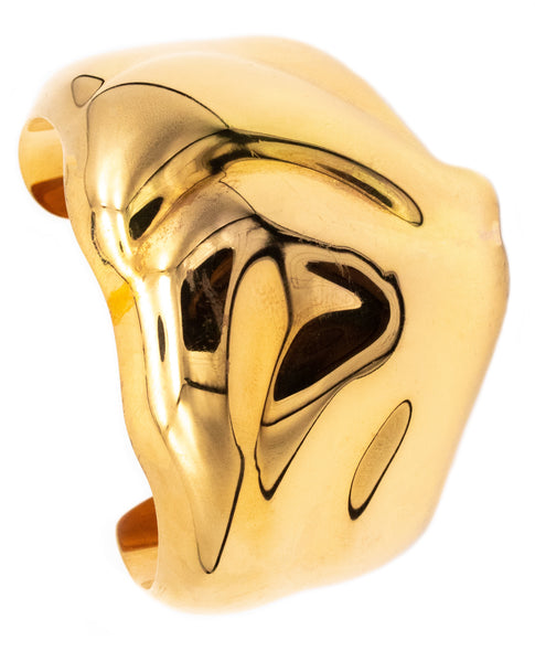 TIFFANY & CO. 1990 BY ELSA PERETTI ABSTRACT CUFF BRACELET IN 18 KT GOLD VERMEIL