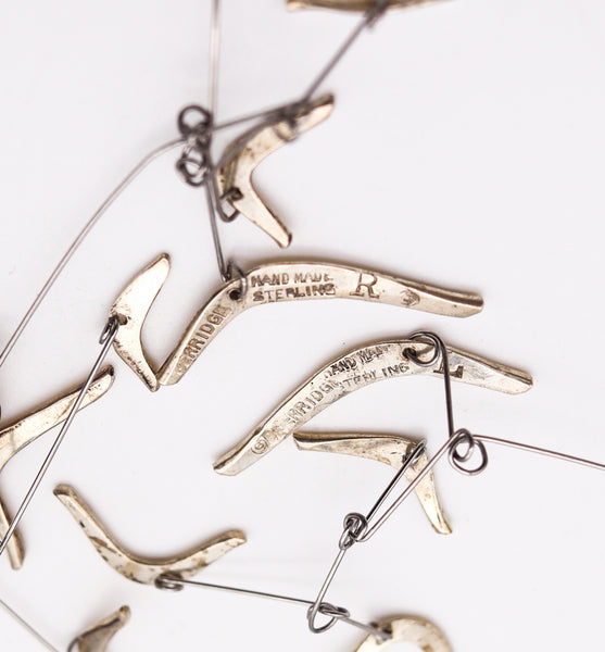 -Ruth Berridge 1960 Kinetique Mobile Sculptural Earrings In Sterling Silver.