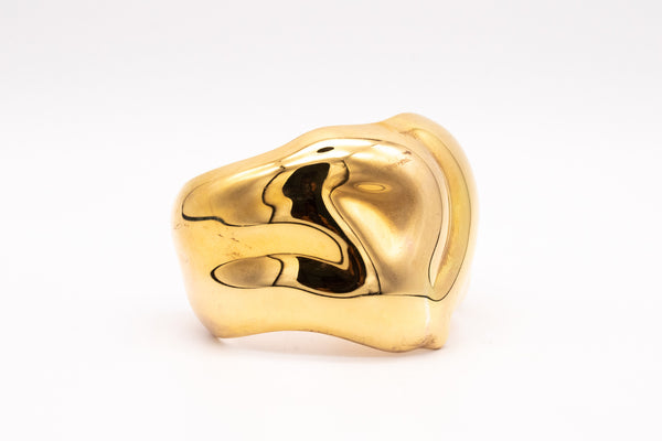 TIFFANY & CO. 1990 BY ELSA PERETTI ABSTRACT CUFF BRACELET IN 18 KT GOLD VERMEIL