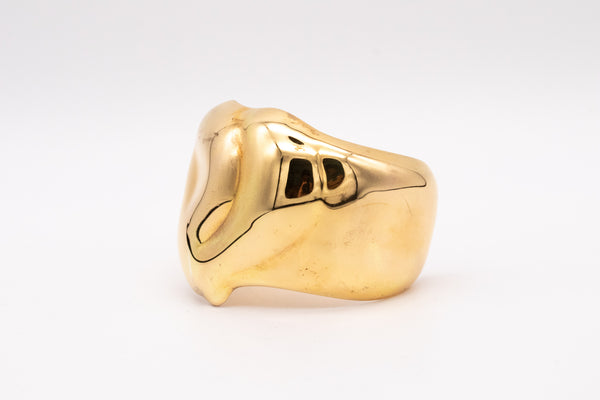 TIFFANY & CO. 1990 BY ELSA PERETTI ABSTRACT CUFF BRACELET IN 18 KT GOLD VERMEIL