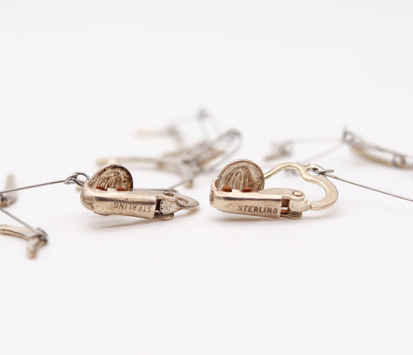 -Ruth Berridge 1960 Kinetique Mobile Sculptural Earrings In Sterling Silver.