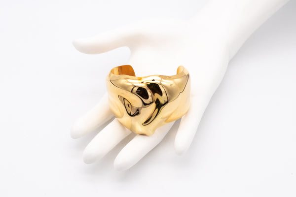 TIFFANY & CO. 1990 BY ELSA PERETTI ABSTRACT CUFF BRACELET IN 18 KT GOLD VERMEIL