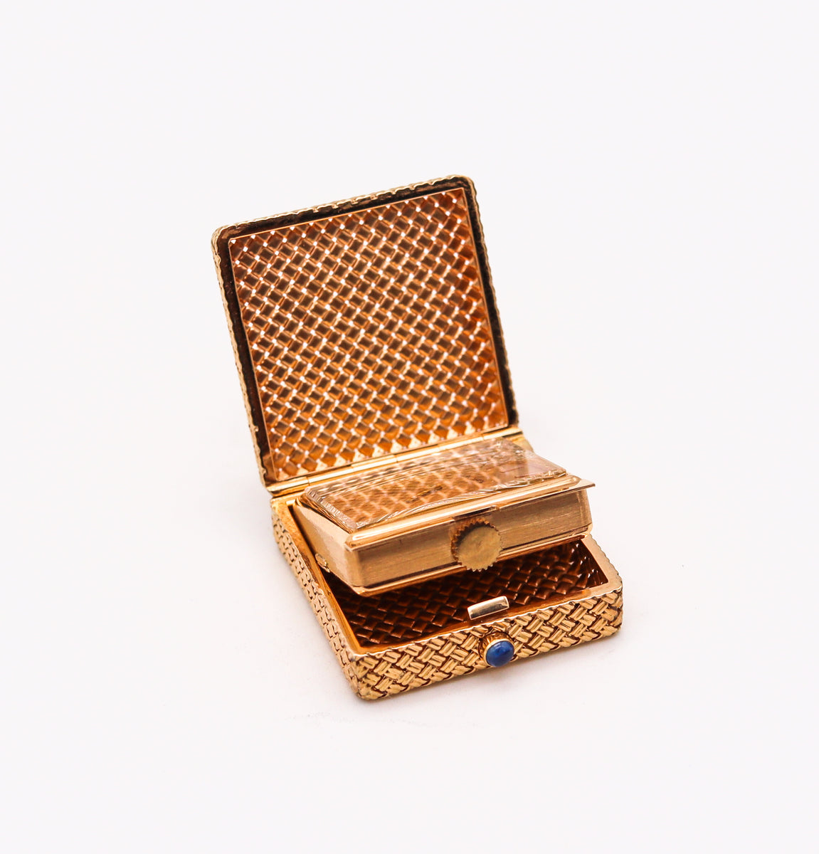 BOUCHERON 置き時計 Boucheron Paris 1950 Travel Purse Clock In 18Kt Yellow Gold With