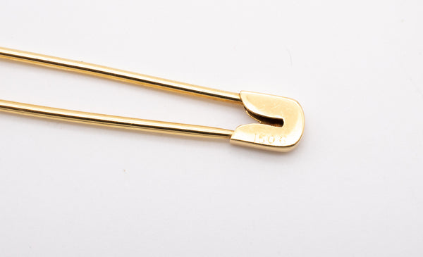 CARTIER 1960 NEW YORK 18 KT YELLOW GOLD SAFETY PIN BROOCH