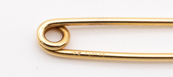 CARTIER 1960 NEW YORK 18 KT YELLOW GOLD SAFETY PIN BROOCH
