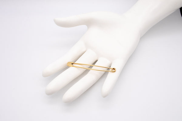 CARTIER 1960 NEW YORK 18 KT YELLOW GOLD SAFETY PIN BROOCH