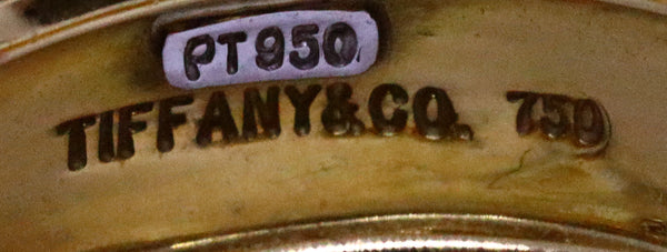 TIFFANY & CO, JEAN SCHLUMBERGER GREEN ENAMEL 18 KT GOLD AND PLATINUM DIAMONDS RING