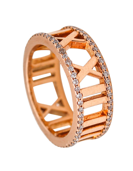 Tiffany & Co. Atlas Roman Numerals Eternity Ring In 18Kt Yellow Gold With VS Diamonds