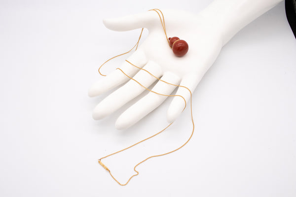 TIFFANY & CO. 1977 BY ANGELA CUMMINGS 18 KT LONG NECKLACE WITH JASPER JAR