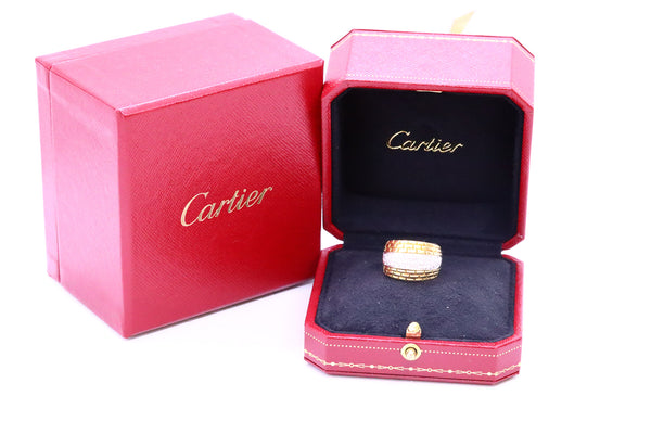 CARTIER PARIS 18 KT YELLOW GOLD DIAMONDS LADY MAILLON PANTHERE RING BAND