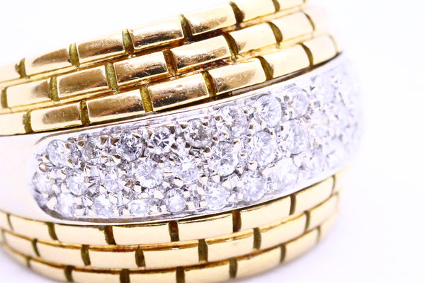 CARTIER PARIS 18 KT YELLOW GOLD DIAMONDS LADY MAILLON PANTHERE RING BAND