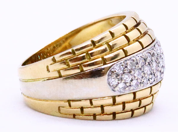 CARTIER PARIS 18 KT YELLOW GOLD DIAMONDS LADY MAILLON PANTHERE RING BAND