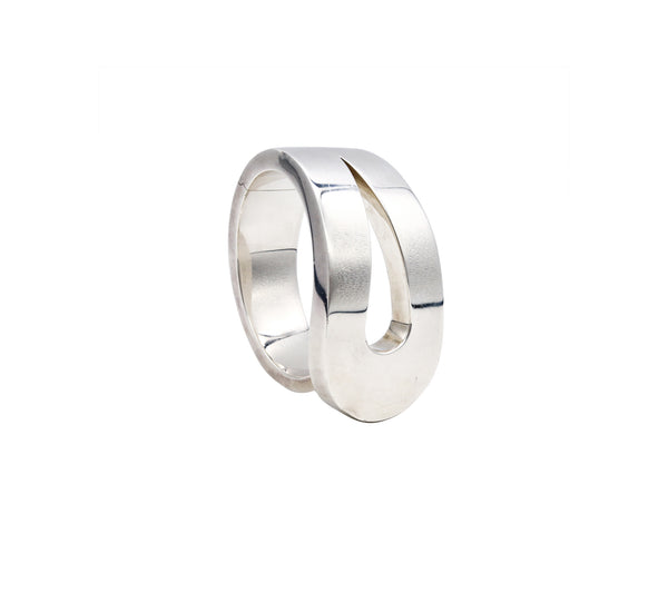 *Tiffany & Co. 1973 Don Berg rare geometric loop bracelet in solid .925 sterling silver