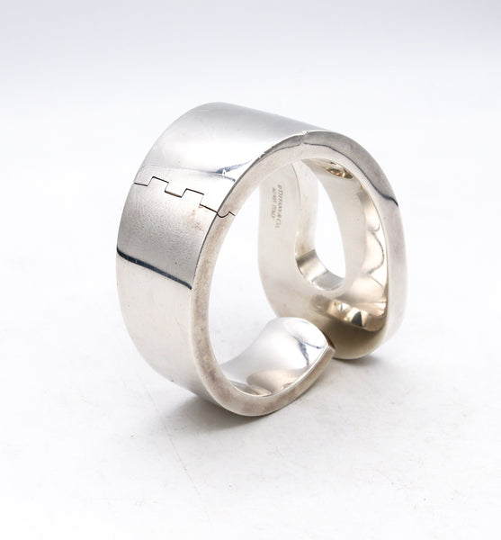 *Tiffany & Co. 1973 Don Berg rare geometric loop bracelet in solid .925 sterling silver