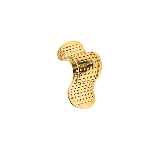 Alan Crocetti 2014 Sculptural Nose Plaster Ring In 18 Kt Yellow Gold Vermeil On Sterling