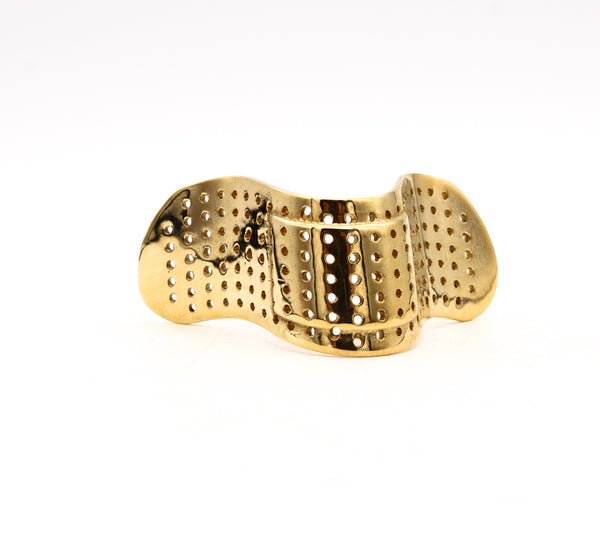 Alan Crocetti 2014 Sculptural Nose Plaster Ring In 18 Kt Yellow Gold Vermeil On Sterling