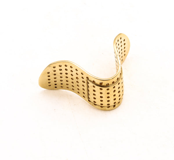 Alan Crocetti 2014 Sculptural Nose Plaster Ring In 18 Kt Yellow Gold Vermeil On Sterling
