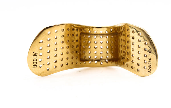 Alan Crocetti 2014 Sculptural Nose Plaster Ring In 18 Kt Yellow Gold Vermeil On Sterling