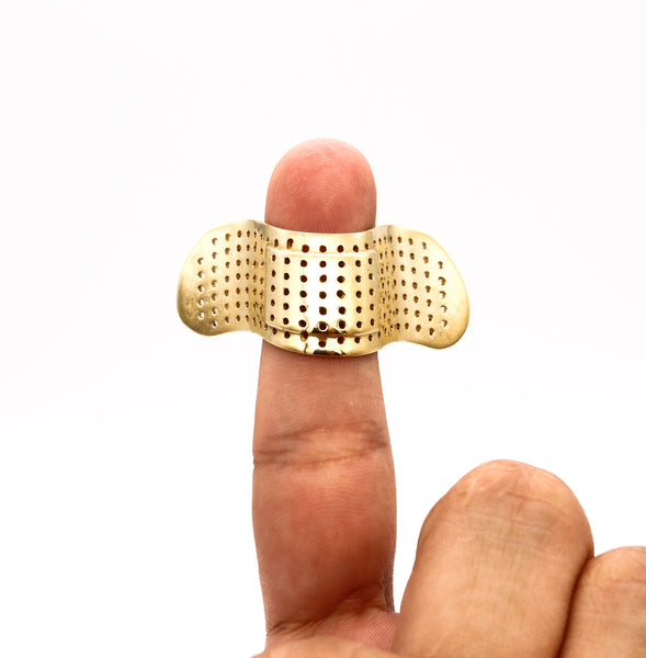 Alan Crocetti 2014 Sculptural Nose Plaster Ring In 18 Kt Yellow Gold Vermeil On Sterling