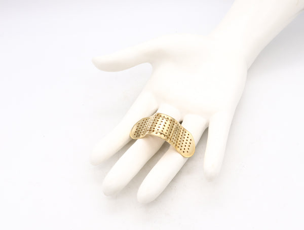 Alan Crocetti 2014 Sculptural Nose Plaster Ring In 18 Kt Yellow Gold Vermeil On Sterling