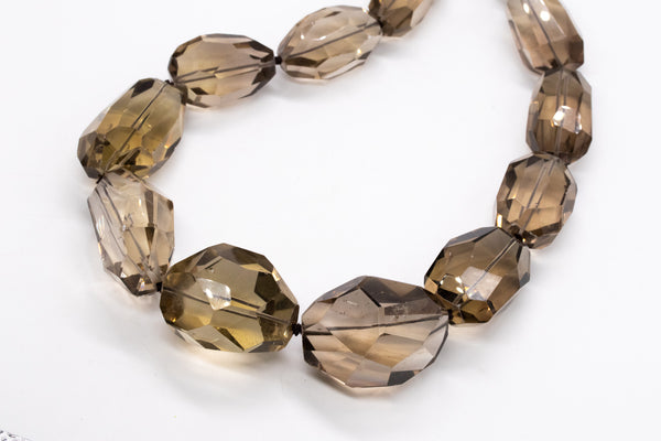 H. Stern 18Kt Gold Massive Necklace With 2550 Ctw In Faceted Greenish Smokey Quartz