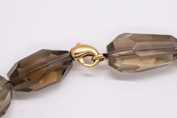 H. Stern 18Kt Gold Massive Necklace With 2550 Ctw In Faceted Greenish Smokey Quartz