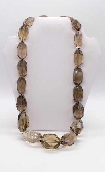 H. Stern 18Kt Gold Massive Necklace With 2550 Ctw In Faceted Greenish Smokey Quartz