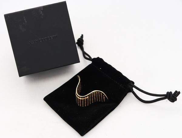 Alan Crocetti 2014 Sculptural Nose Plaster Ring In 18 Kt Yellow Gold Vermeil On Sterling