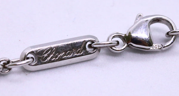 CHOPARD 18 KT WHITE GOLD HAPPY DIAMOND NECKLACE PENDANT & CHAIN